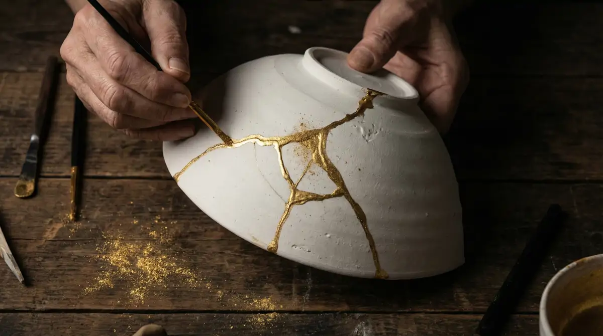 Ejemplo de artesanía Kintsugi